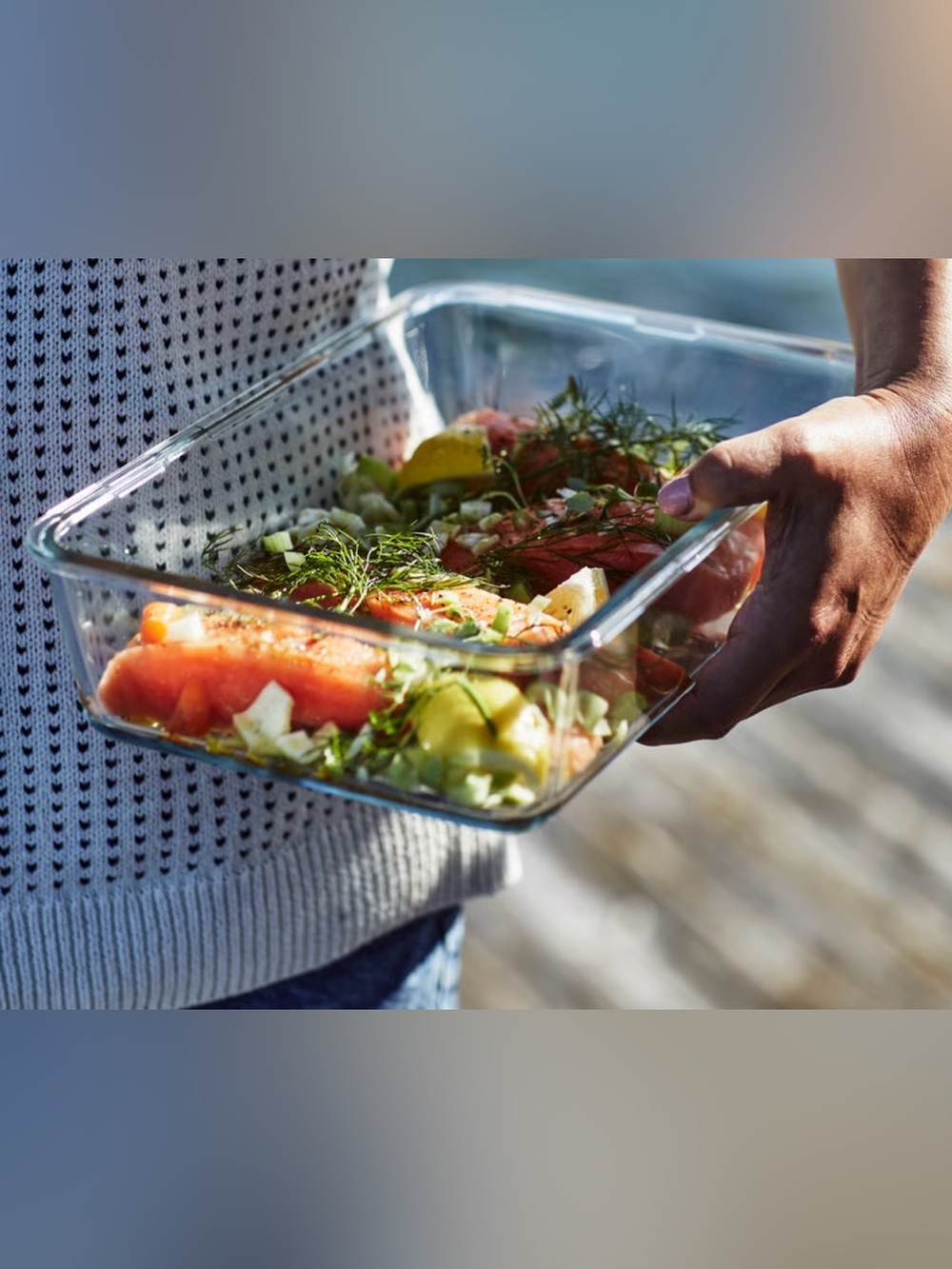 IKEA 365+ Food Container Large Rectangular Glass 3 qt with Lid